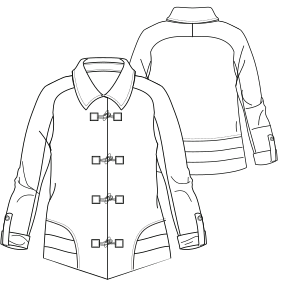 Patron ropa, Fashion sewing pattern, molde confeccion, patronesymoldes.com Jacket 4696 LADIES Coats